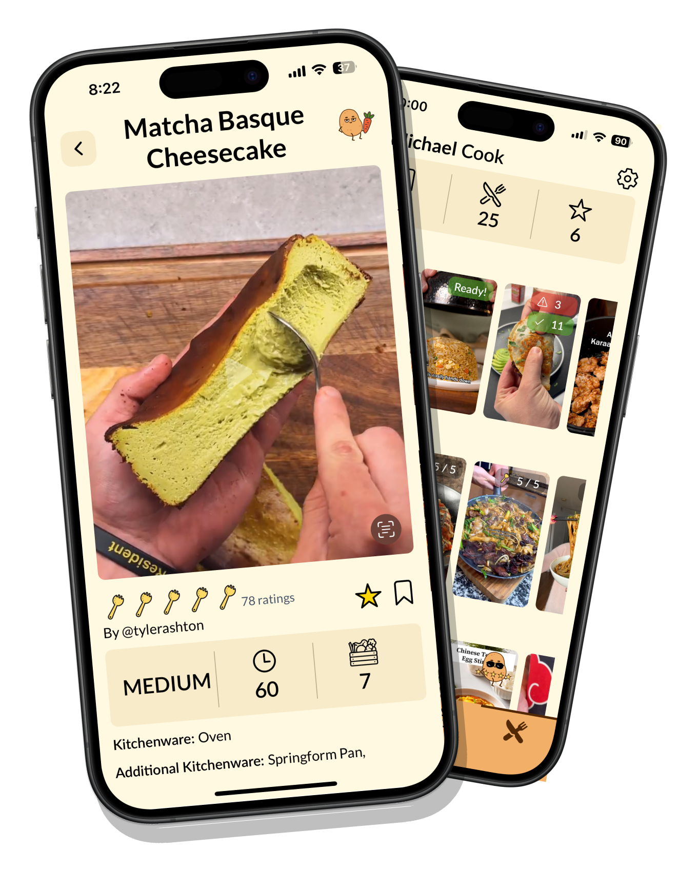 App recipe instructions and ingredient tracking